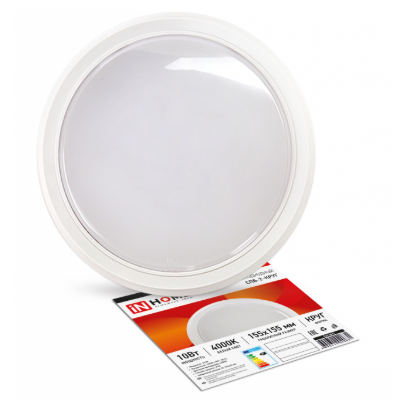 Светильник светодиодный 10Вт, 4000К, 800Лм, IP20, 155мм, белый "IN HOME СПБ-2"