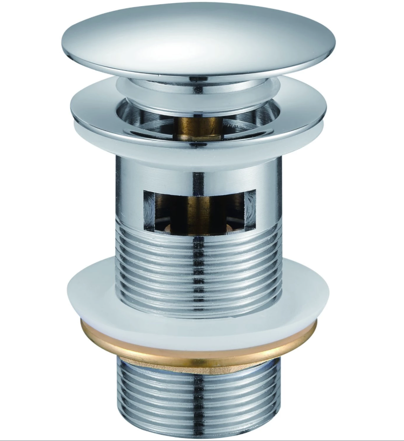 Донный клапан "Haiba" для умывальника, с переливом, хром, HB67