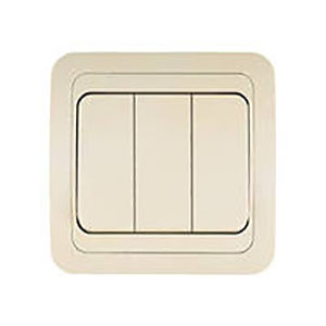 Выключатель 3-кл, "Mimoza Makel", скрытой проводки, кремовый