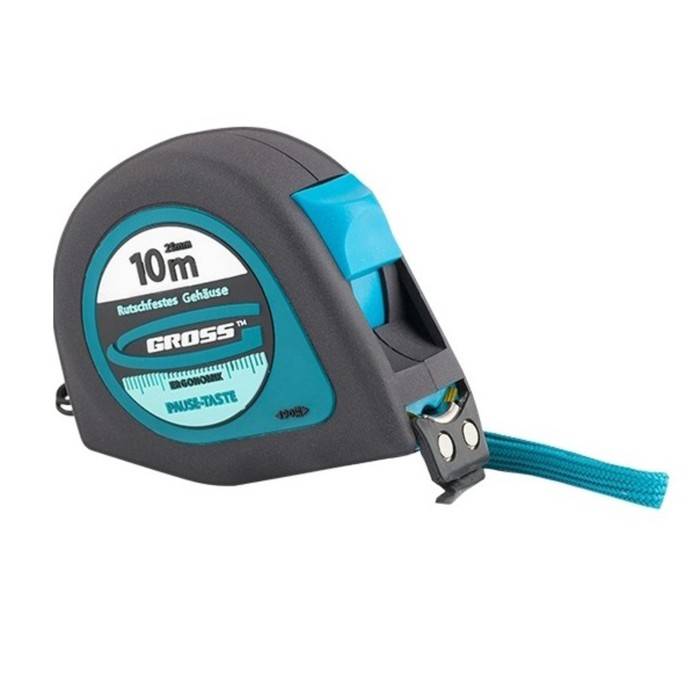Рулетка "Gross-Ergonomish" с магнитным обрезиненным зацепом, 10м*25мм