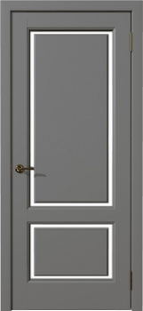 Дверное полотно "Лира FLY", 600*2000*38мм, остекленное,сатин, "Софт тач серый"Дубрава-Сибирь