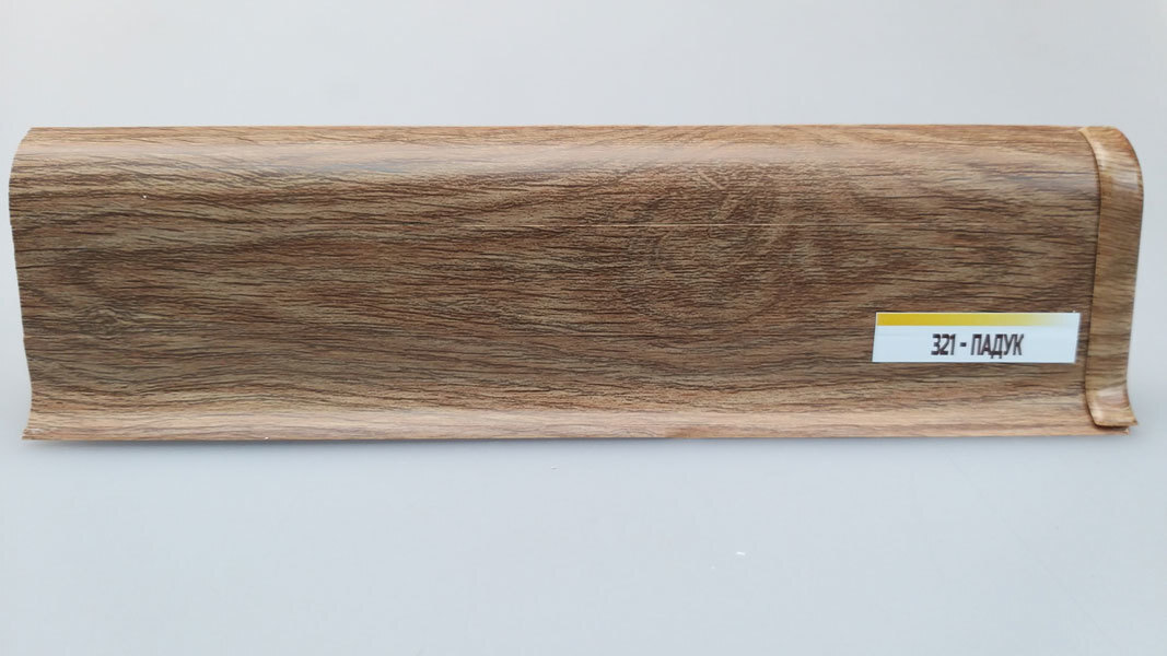 Плинтус "Падук", кабель-канал, мягкий край, 55*2200мм