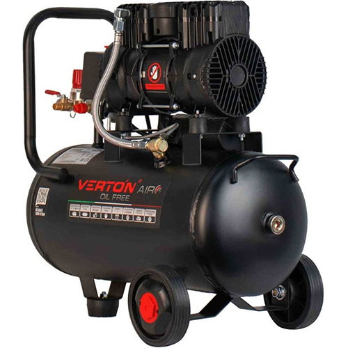 Компрессор воздушный безмаслянный Air AC-24/260 произв. 260л/мин, ресивер 24л, 1100Вт, 220В, раб. дав. 8бар "Verton"
