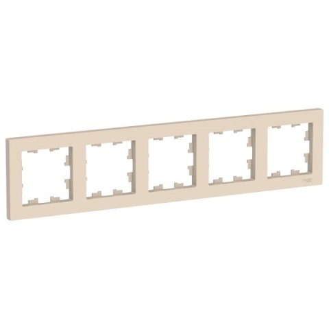 Рамка 5-постовая, универсальная, ATLASDESIGN бежевый