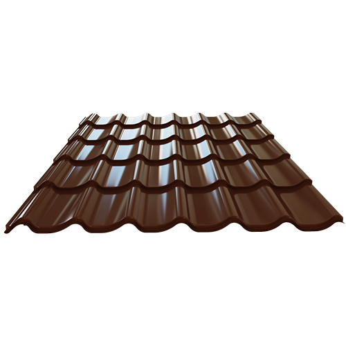 Профиль кровельный "Монтеррей" ПЮС, 3650*1180*0,45мм, "Шоколад" Глянцевая