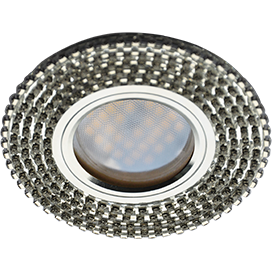 Светильник потолочный встраив. MR16 GU5.3, "Glass Ecola DL1662" встр. круг оправа хром/фон зерк./хром 25x93мм