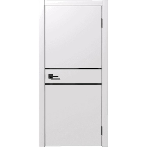 Дверное полотно Ирис", 600*2000*38мм, кромка черная, ламинатин, "Белое"Дубрава Сибирь