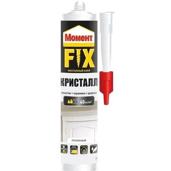Жидкие гвозди "Момент FIX Кристалл" 265г, прозрачный, картридж