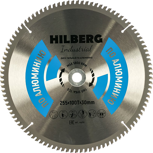 Диск пильный по алюминию "Hilberg Industrial", 255*100Т*30мм
