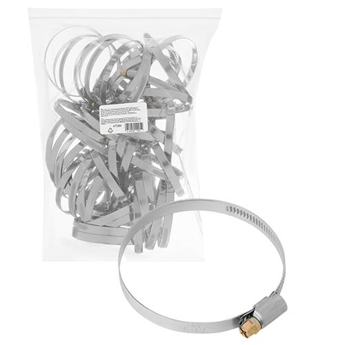 Хомуты "Сибртех" нержавеющая сталь, стандартное болтовое крепление 60-80мм, 50шт/уп, ширина 9мм