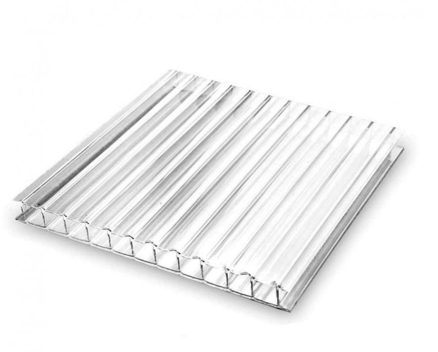 Сотовый поликарбонат 6000*2100*06мм, прозрачный 0,77кг/м2, Goodplast ТУ (отклонение по длине +/- 5мм на 1м, но не более 50мм)