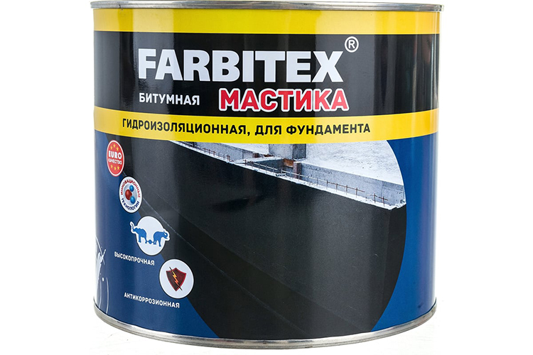 Мастика битумная гидроизоляционная "FARBITEX", 2кг