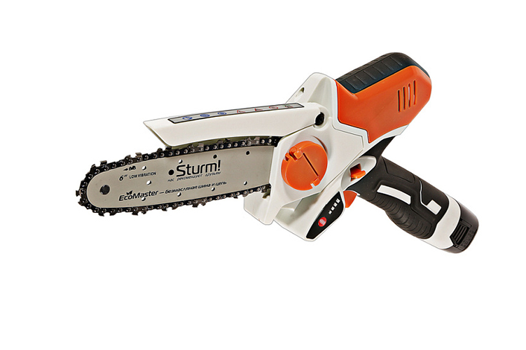 Пила цепная аккумуляторная БЕЗМАСЛЯНАЯ &quot;STURM!&quot; CSC1804 16В, 1BatterySystem, шина 15см, 2х2.0 Ач, ЗУ, кейс