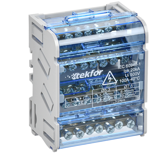 TEKFOR Шины на DIN-рейку (кросс-модуль) ШНК 4х7 3L+PEN IEK