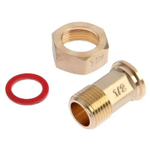 Комплект штуцеров для счётчика воды с накидной гайкой 1/2", с обратным клапаном "Tim"