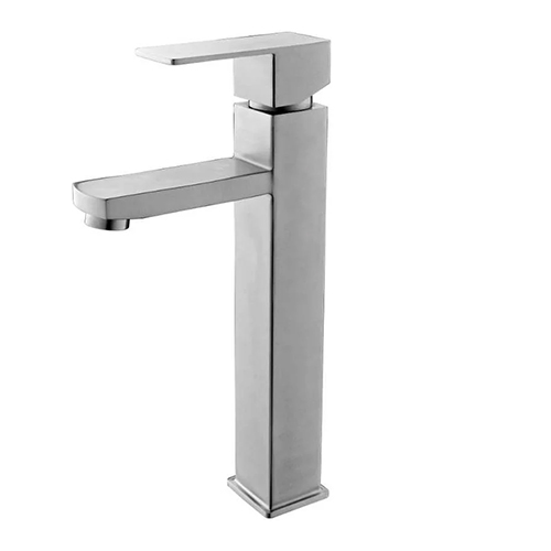 Смеситель для умывальника "Fmark FS8111", однорычажный, нержавейка, с подводкой