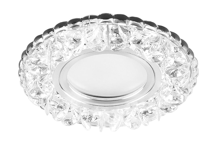 Светильник потолочный встраив. MR16 G5.3, 15LED*2835 SMD, CD905, 50W, 4000K, белый, хром, с подсветкой "Feron"