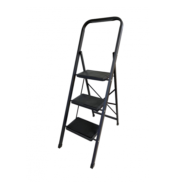 Стремянка с широкими ступенями, МК803С стальная, 3 ступени