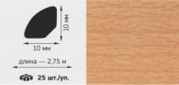 М Профиль универсальный штапик,10*10мм, L=2,75м, "Бук розовый"