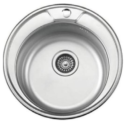 Мойка нержавеющая врезная 490*170*0,6мм, круглая, с выпуском 3 1/2, с сифоном