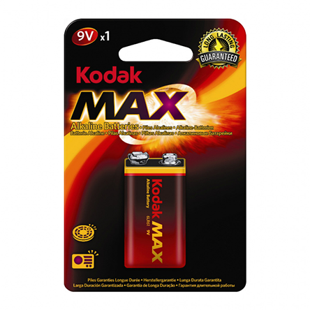 Батарейка щелочная 6LR61/крона 9V 1шт "Kodak" Max
