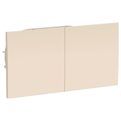 Евророзетка 2-ая 16А, с/з с/п, со шторками, со сдвиж. крышкой, с рамкой и короб, ATLASDESIGN бежевая