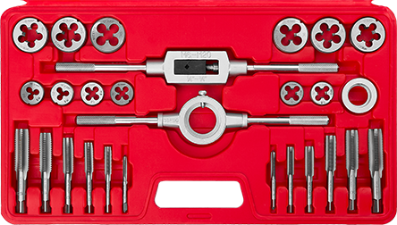 Набор метчиков и плашек "Зубр" М5-М16, 27 предметов