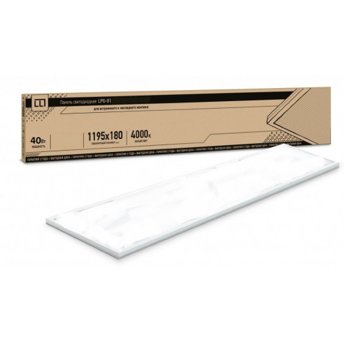 Панель светодиодная накладная 1195*180*19мм 36Вт 6500К призма "IN HOME LPU-01" IP40