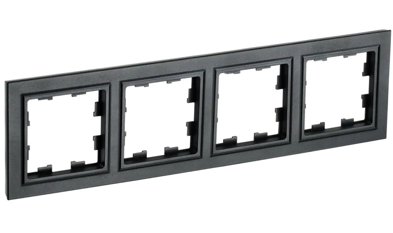 Рамка 4-мест. "BRITE", черн. IEK