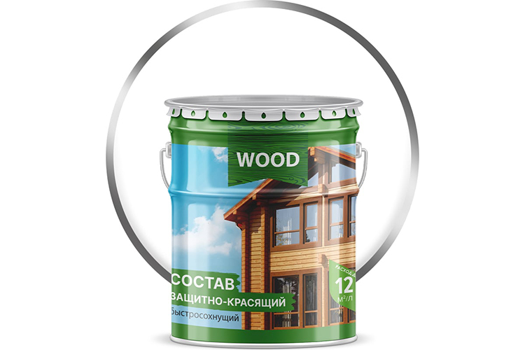 Состав защитно-красящий для древесины быстросохнущий  "FARBITEX ПРОФИ WOOD", 9л, "Бесцветный"