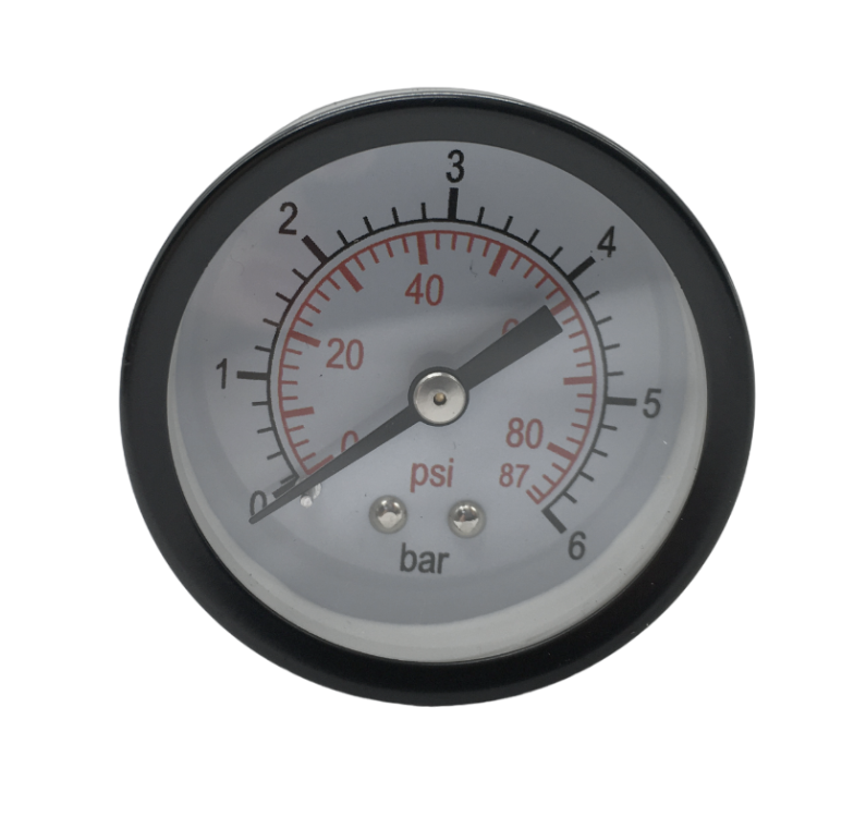 Манометр аксиальный AP 50/6, 50мм, температура 60С, IP44, осевое подключение, 0-6бар, 1/4 внеш. резьба "Verton"