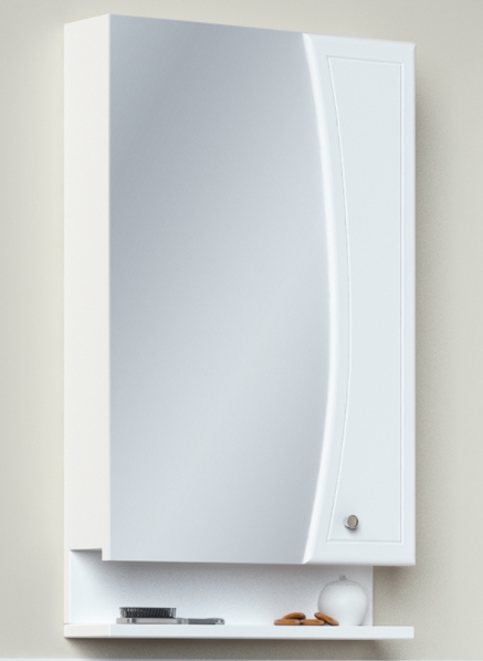 Шкаф с зеркалом "Кармель-55" белый, правый