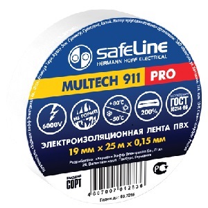 Изолента ПВХ "Safeline" 19мм*25м, белая