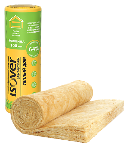 Утеплитель Изовер/Vetonit Теплый дом 7000*1220*50мм, 17,08м2, 0,854м3, 2 плиты