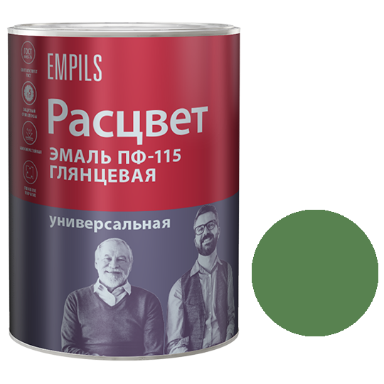 Эмаль алкидная зелёная ПФ-115 &quot;Расцвет&quot;, 0,9кг