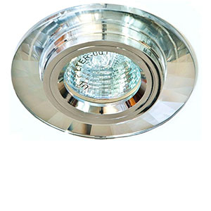 Светильник потолочный "8160-2" MR16 GU5,3, 50Вт, серебро, внутренний D-60мм, внешний D-95мм