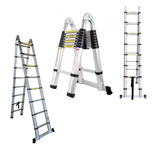 Телескопическая двухсторонняя лестница с шарниром 96x49x17, 8ст, 17,3 кг