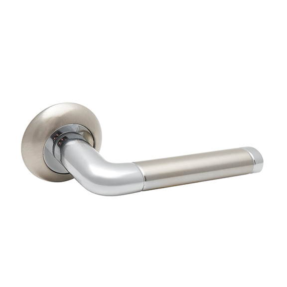 Ручка дверная &quot;TRODOS AL-47 SN/CP&quot;, нажимная, круглая накладка, &quot;Никель/хром&quot;