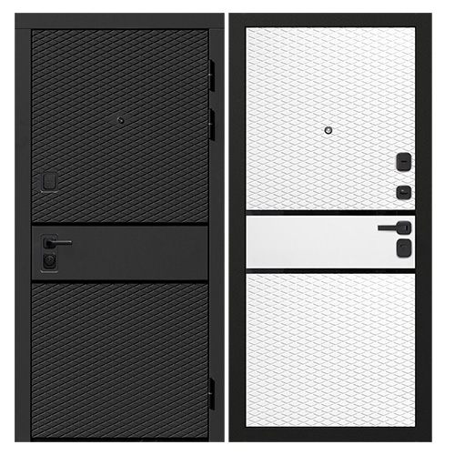 Дверь входная &quot;Диамант Оникс D-91&quot;, 860*2050*100мм,правая,металл, 2 МДФ- &quot;Бетон темный&quot;,МДФ &quot;Белый эмалит&quot;