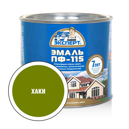 Эмаль алкидная хаки ПФ-115 "Эксперт", 1,8кг