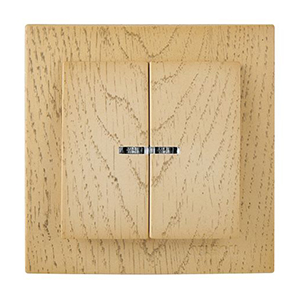 Выключатель "NILSON Touran" двухклавишный с подсветкой , скрытой проводки, Клён