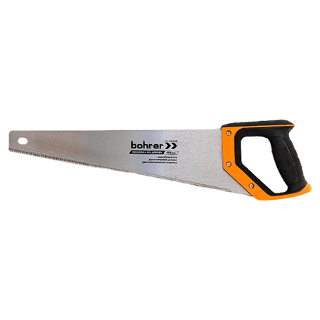 Ножовка "Bohrer" по дереву 500мм, закаленый зуб, 2D заточка, двухкомпонентная ручка