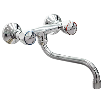 Смеситель "Aquattro" двухручковый для кухни "Q01-3201", настенный