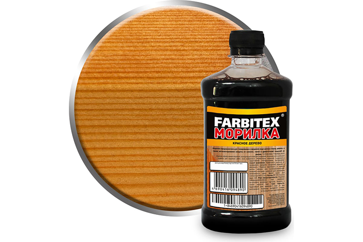 Пропитка водная &quot;FARBITEX&quot; защитно-декоративная тонирующая &quot;Морилка&quot; 0,5л, &quot;Красное дерево&quot;