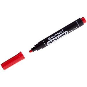 Маркер перманентный красный пулевид наконечник 1,5мм!!!