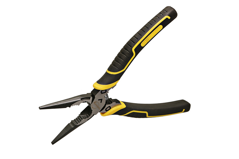 Длинногубцы "Hanskonner", прямые 200мм, двухкомпонентные ручки