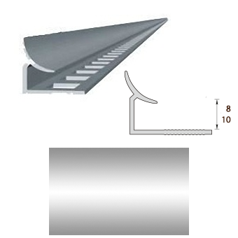 Раскладка, 9-10мм, L=2,5м, внутренняя, "Металлик серебристый"