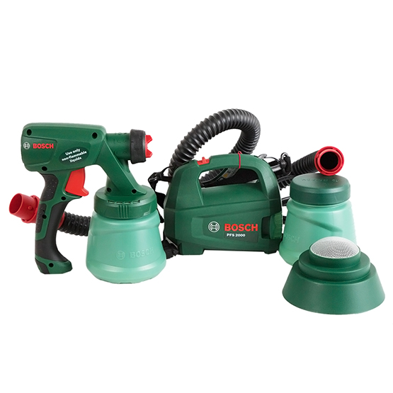 Краскопульт &quot;Bosch&quot; PFS2000, 220В,440Вт, 200мл/мин, нанесение краски-1,5м²/1мин, длина шланга-1,3м,емкость для краски объём-0,8литр,с крышкой