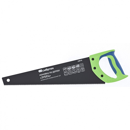 Ножовка "Сибртех" по дереву "Зубец" 400мм, каленый зуб, двухгранная заточка, защитное покрытие