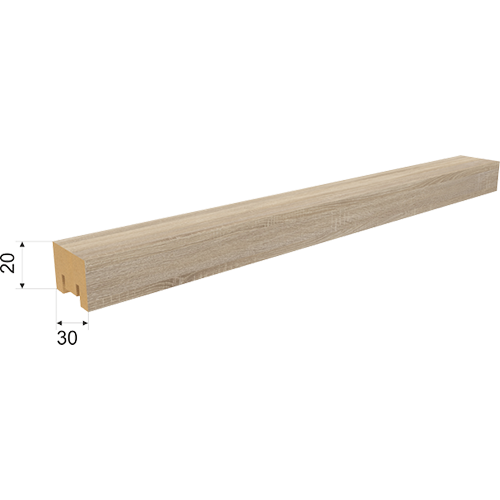 Интерьерная рейка МДФ STELLA Милана Дуб Сонома 20*30*2700мм